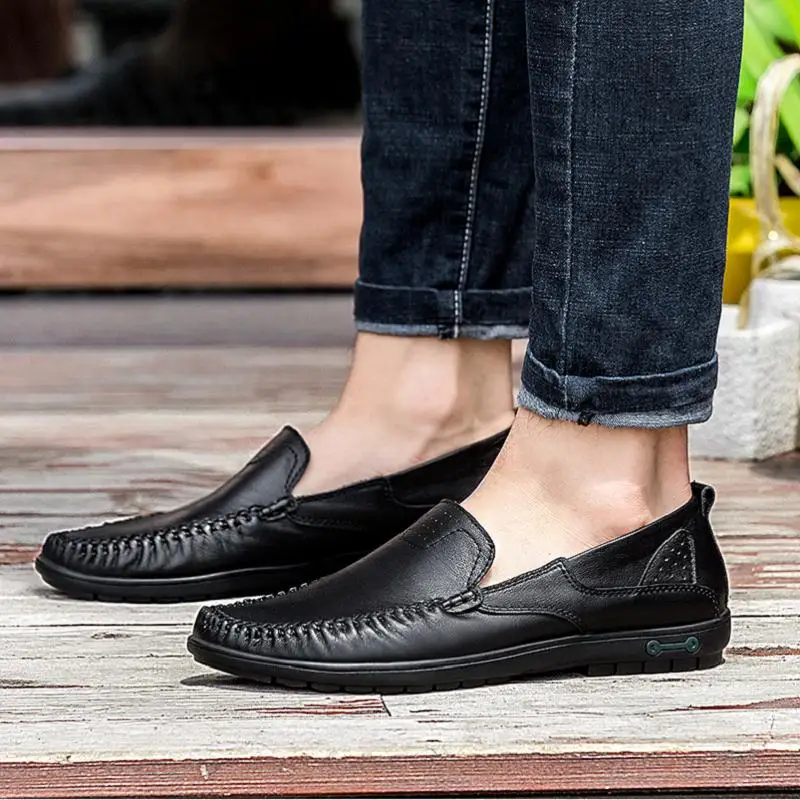 Verano Transpirable Hombres Casual Genuino Conducción De blanco Sapatos Para Negro Northmarch on Slip Zapatos Hombre Mocasines Cuero SqdwXFB