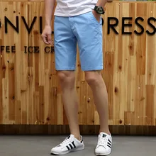 Прямая летние однотонные новые шорты мужские повседневные облегающие хлопковые Модные мужские пляжные шорты Korte Broek Mannen