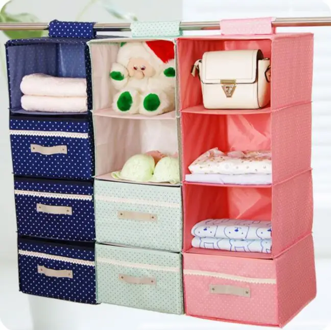 Kleurrijke multi-layer Stof Kleding Opbergtas Garderobe Opknoping Sorteren Lade Zakken Kleurrijke multi-layer Stof Kleding Opbergtas Garderobe Opknoping Sorteren Lade Zakken