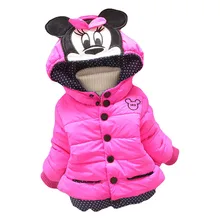 Big Size Baby Girls Jackets 2017 Autumn Winter Jacket For Girls Winter Minnie Coat Kids Clothes Children Warm Outerwear Coats