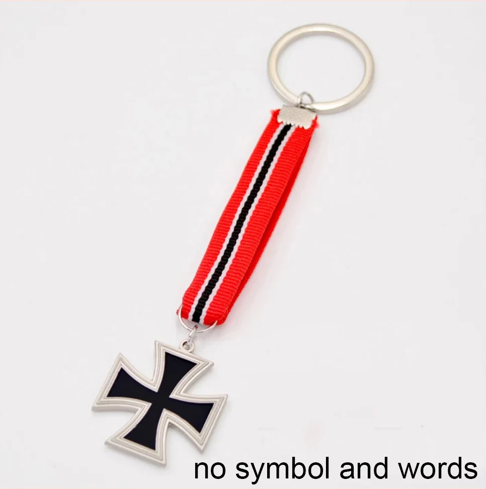 WWII mini iron cross badges German medal key chain ring with box Drop shipping - Цвет: Темный хаки