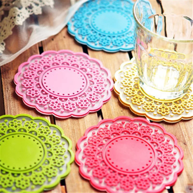 1Pc New Silicone Soft Rubber Coaster Cup Mat Pad for Hot Mug Glass