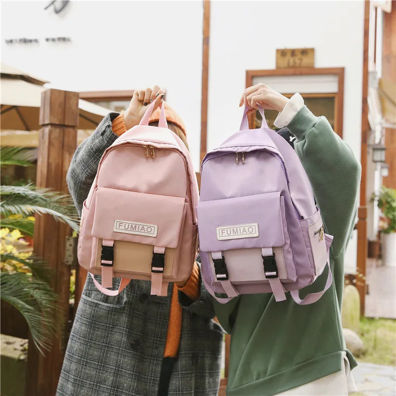 Новинка лета, женские парусиновые рюкзаки в консервативном стиле с застежкой-молнией, повседневные школьные сумки для девушек и студентов, сумки через плечо