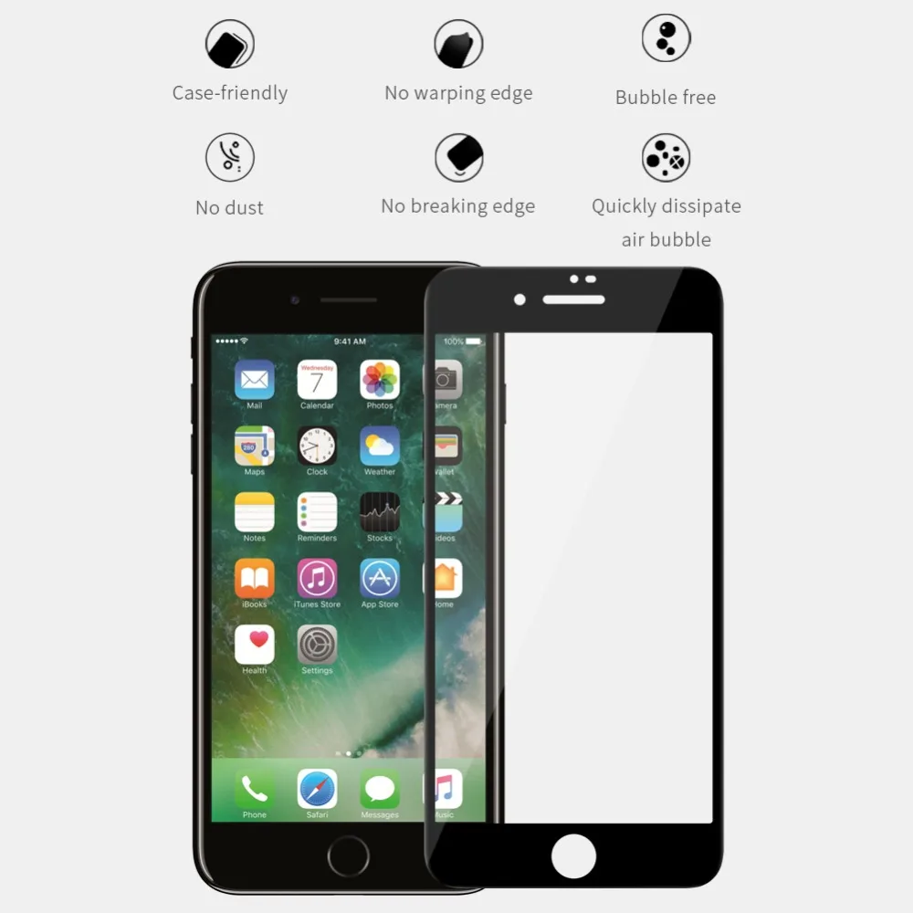 Для iPhone 8 7 Plus стекло Nillkin XD CP+ Max полное покрытие 3D Закаленное стекло протектор экрана для iPhone 8 7 Plus стекло Nilkin Flim
