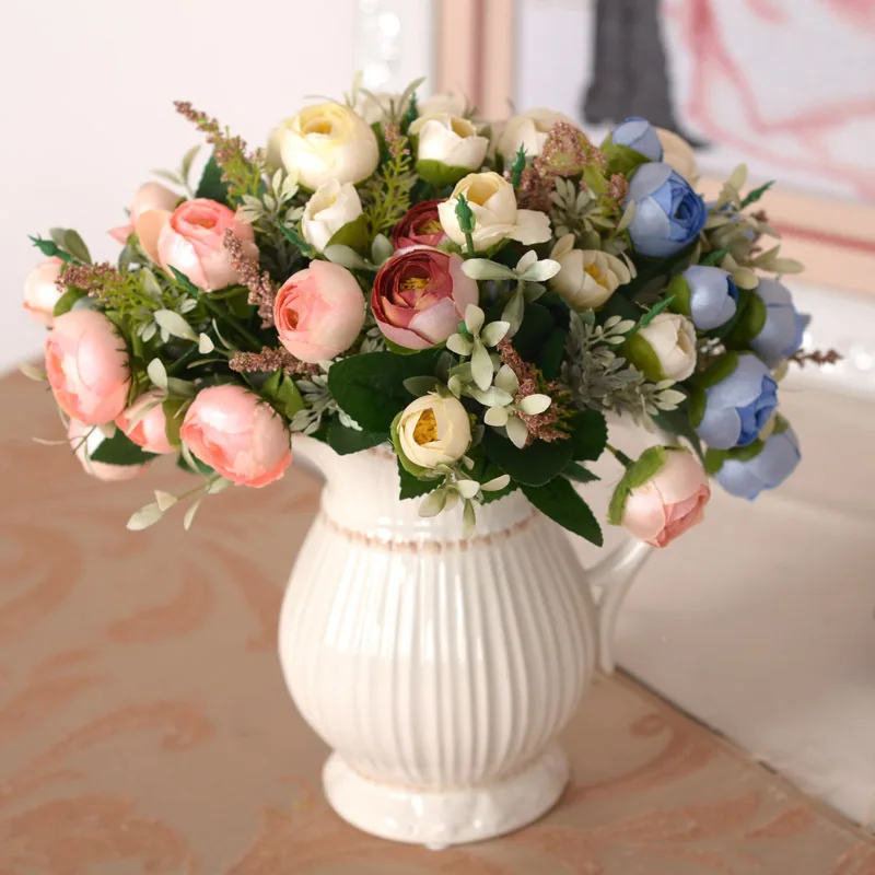 Decorative Flowers The simulation flower silk flowers rose 27cmsilk