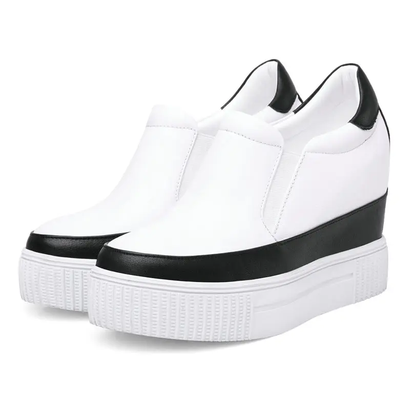 

2019 Trainers Outside Sneakers Women Tennis Shoes Cow Leather High Heel Punk Pumps Shoes Wedges Platform Oxfords Casual Shoes