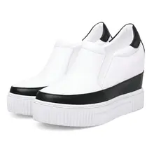 2019 Trainers Outside Sneakers Women Tennis Shoes Cow Leather High Heel Punk Pumps Shoes Wedges Platform Oxfords Casual Shoes dumoo girl super high heel 8cm cow leather casual shoes women sneakers leisure platform shoes wedges casual shoes mixed color