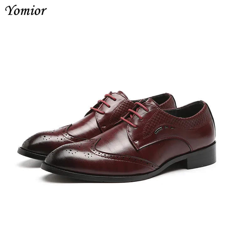 Yomior Handmade Brand Classic Fashion Genuine Leather Men Laceup