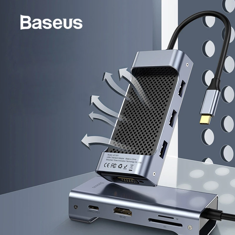 

Baseus Multi USB C HUB to HDMI USB 3.0 SD TF Card Reader VGA Adapter USB Splitter for MacBook Pro Air Type C Charging USB C Dock