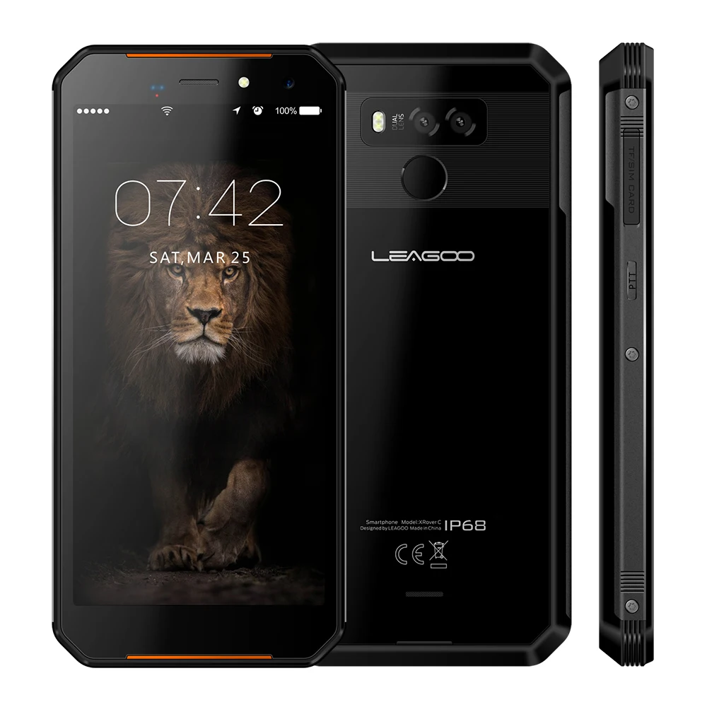 LEAGOO XRover C IP68 NFC Смартфон 5,7" ips четырехъядерный 2 Гб 16 Гб 13 МП Двойная камера 5000 мАч разблокировка отпечаток лица 4G мобильный телефон