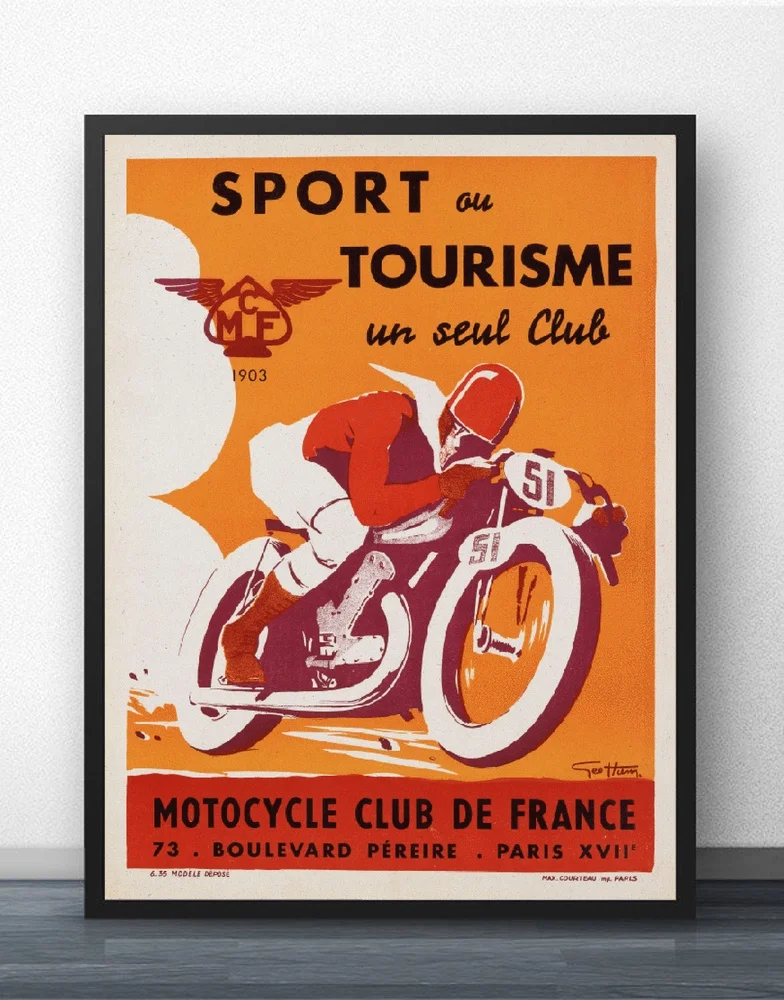 Canvas Sport ou Tourisme un seul Club Motorcycle Club de Art print POSTER