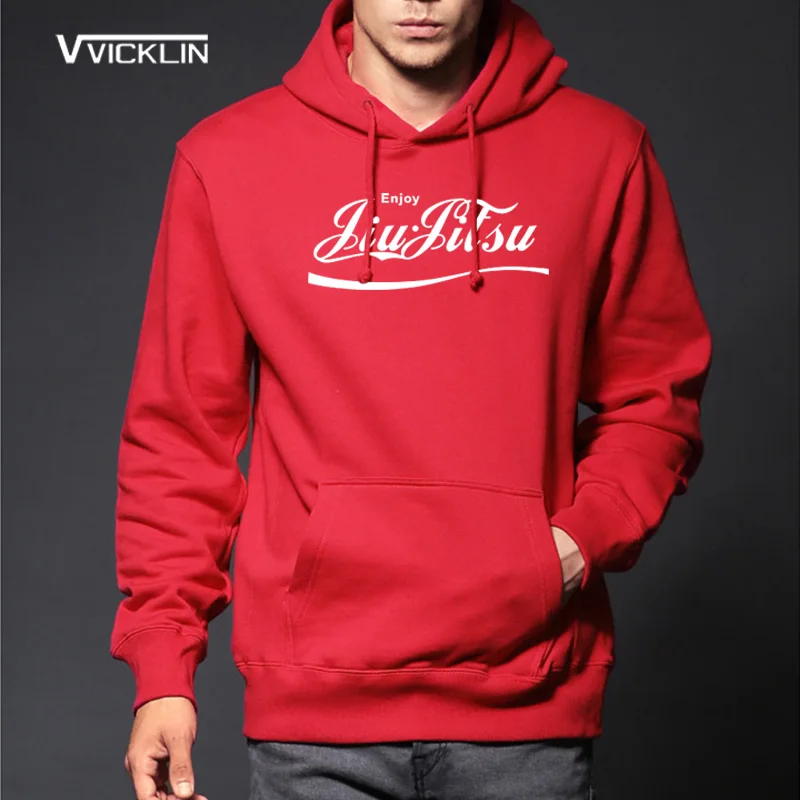 

2019 Autumn and Winter Enjoy Jiu Jitsu Print Long Sleeve Hoodies Men's Graphic fitness Cotton Sweatshirt Man Fleece Casual Tops
