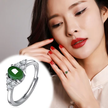 

2020 Women Anillos Rings Time-limited Anel Masculino Ring Hetian Female Paragraph 925 Fine Inlaid Contracted Personality Joint