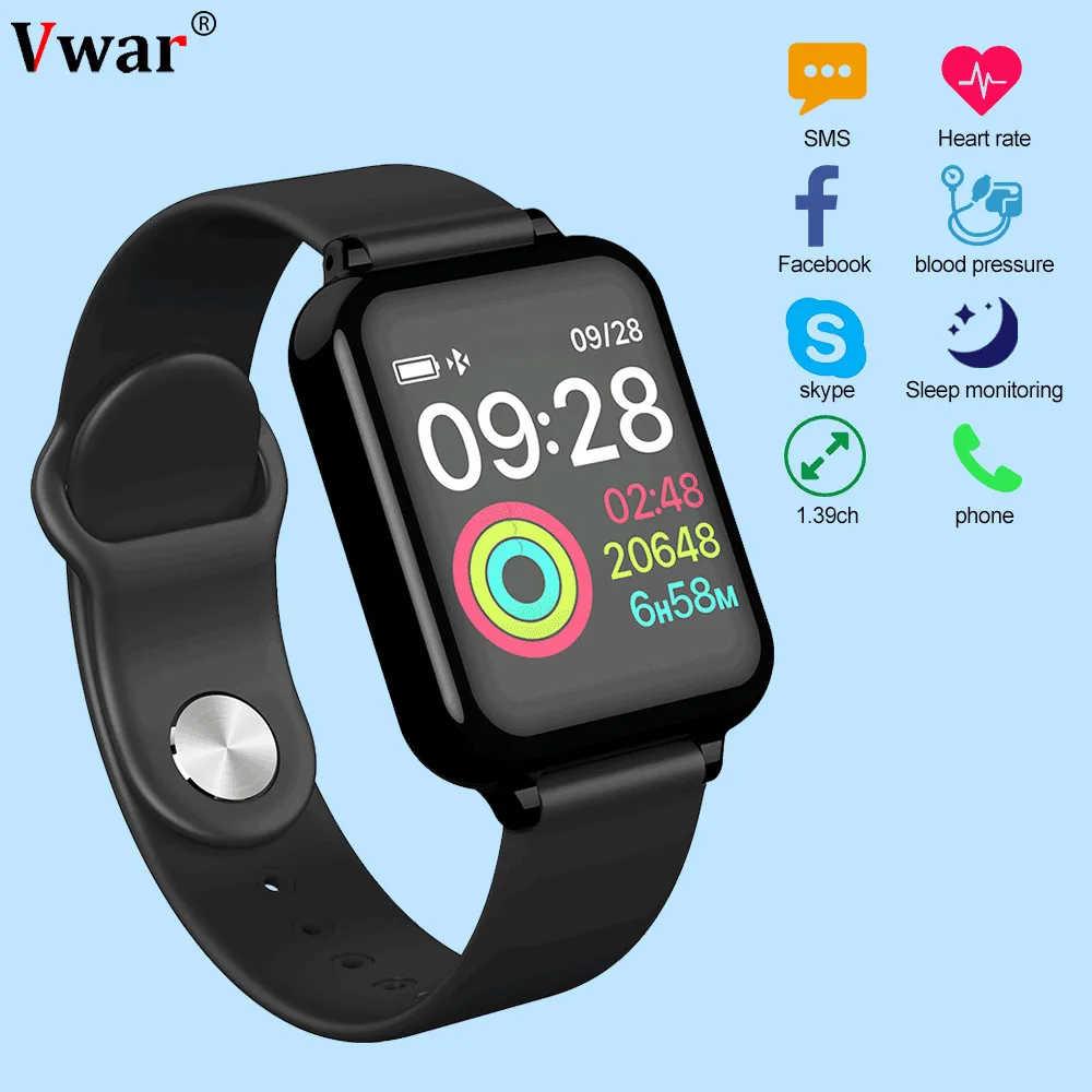 

vwar 2019 Bluetooth Smart Watch Relogio Android SmartWatch Fitness Tracker Standby 25 Days Replacable Strap For Apple Phone