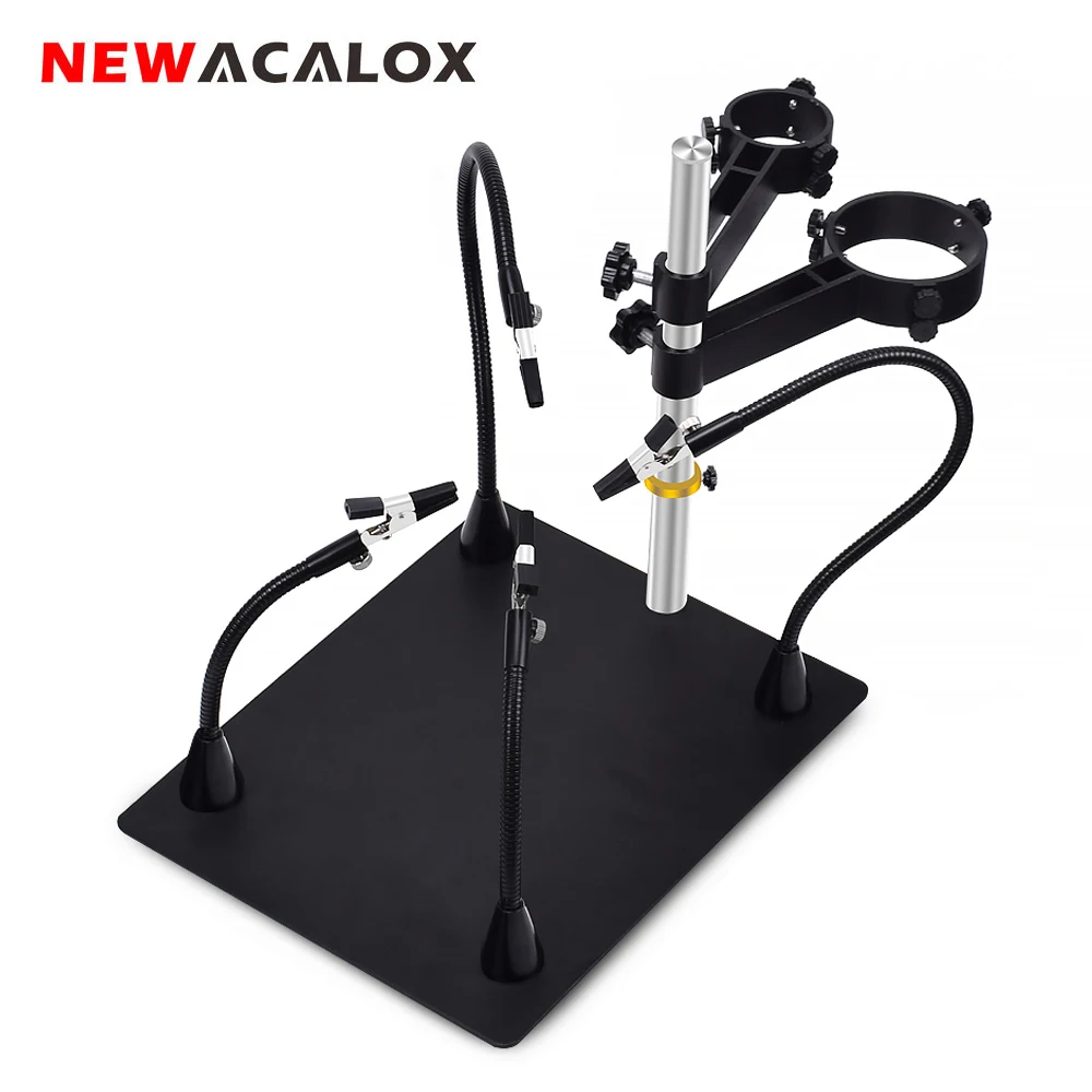 Günstige NEWACALOX Helping Hands Dritte Arm Löten Station Für PCB 4 Flexible Magnetische Arme mit 360 Grad Alligator Clip Schweißen Tool
