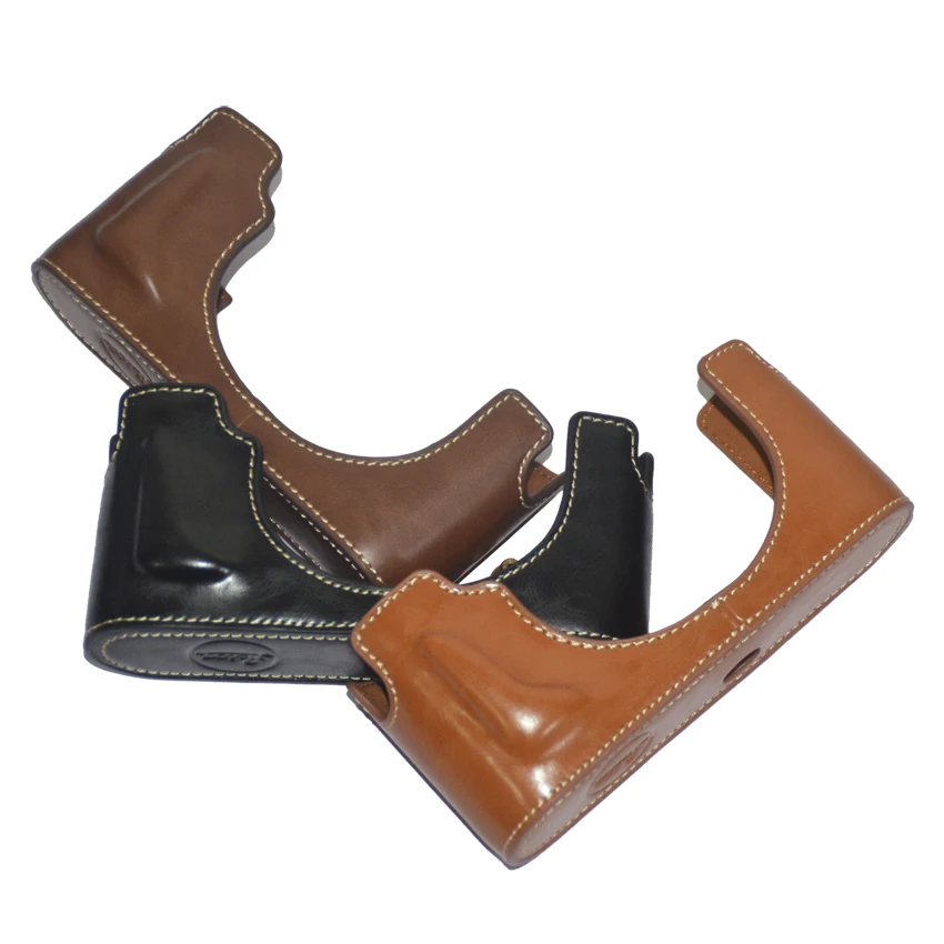 

New Retro Vintage Pu Leather Camera case Bag Half Body For Leica M10 Bottom Case Black Brown Coffee