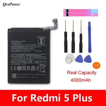 

Original BN44 Mobile Phone Battery For Xiaomi Redmi 5 Plus Real Capacity 4000mAh Replacement Li-ion Battery + Tool