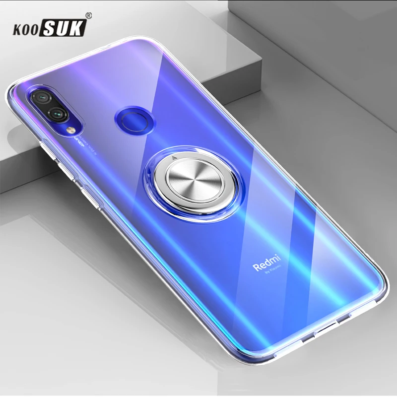 

For Xiaomi Redmi Note 7 Case Cover Luxury Transparent Soft Silicone TPU Protection Ring Magnetism Phone Shell sFor Redmi 7 Coque