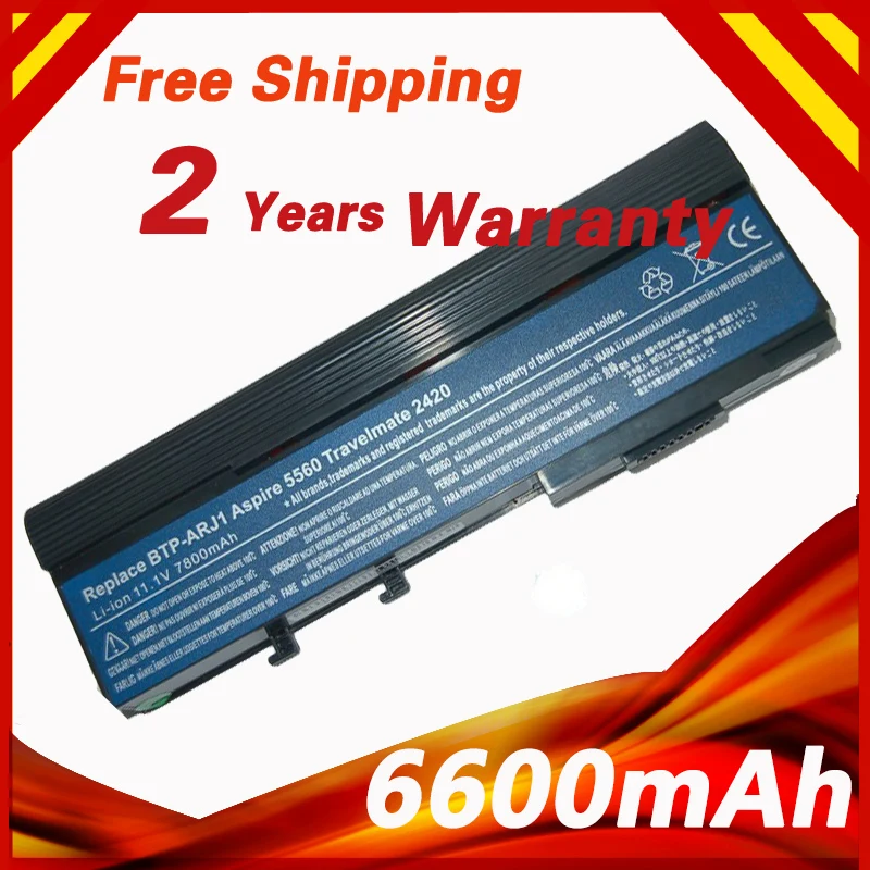 

6600mAh Battery for Acer TravelMate 3300 4320 4520 4720 6231 6291 6292 6492 6593 6593G MS2180 TM07B41 MS2180 TM07B41 4620Z
