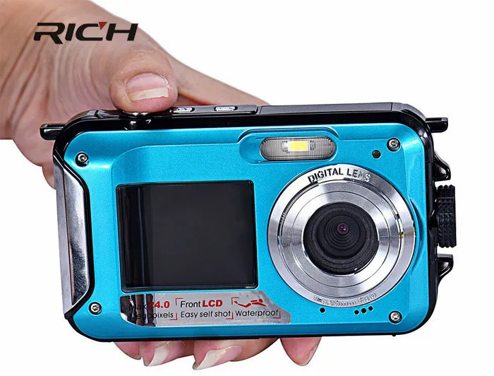 US $456.00 10pcs H268 Digital Camera 5MP CMOS Double Screen Waterproof Camera Max 24MP 16 Times Digital Zoom DHL Shipping