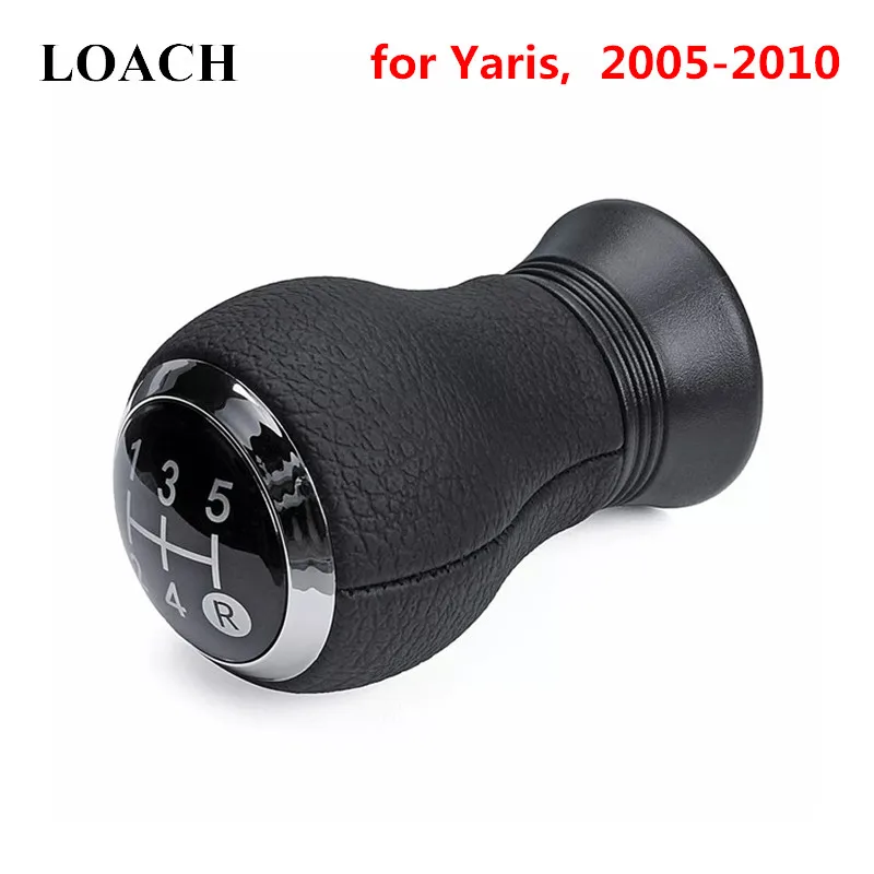 Pomello Del Cambio Per Auto A 5 Velocità Mt Per Toyota Yaris 05-10 Leva Del Cambio Stick Penna Braccio Testa Palla Pomo Cambio In Pelle Pu Cromato