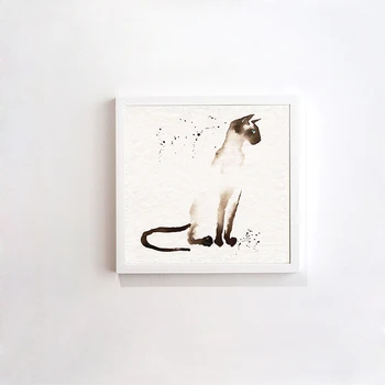 

Siamese Cat Abstract Modern Decorative 50X50CM Painting Watercolor Paintings Minimalist Home Furnishing