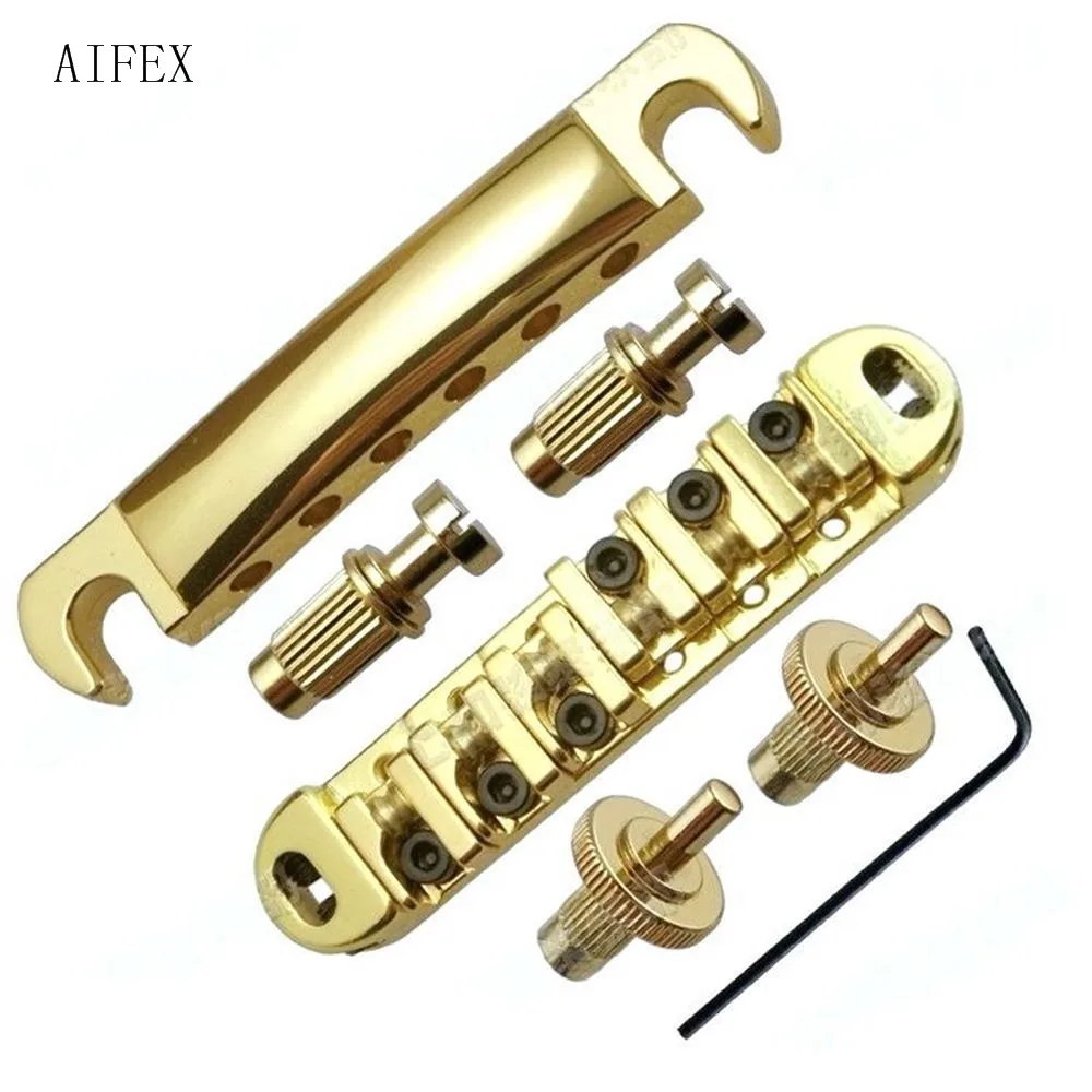 Gold Roller saddle Tune O Matic Electric Guitar Bridge Tailpiece