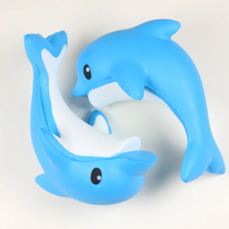 

50pcs/lot 10cm soft kawaii little dolphin squishy slow rising queeze toys squishies bread simulation model