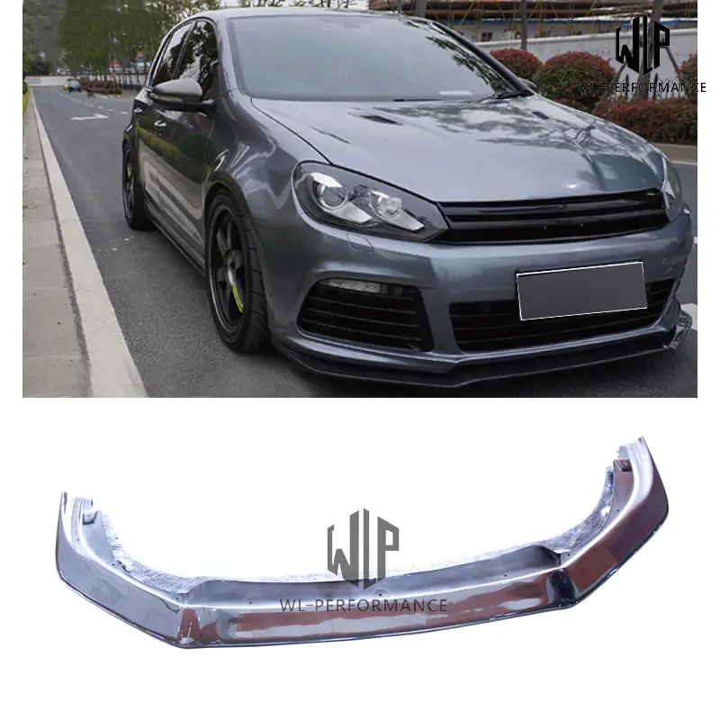 

VW Carbon Fiber Front Bumper Lip Splitter Car Styling For Volkswagen Golf 6 R20 Car Body Kit 2010-2013