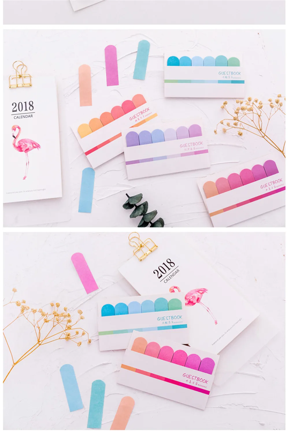 Creative six color gradient post-it notes Office learning Stationery Message Memo Notes N Times Stickers Color Notes Book