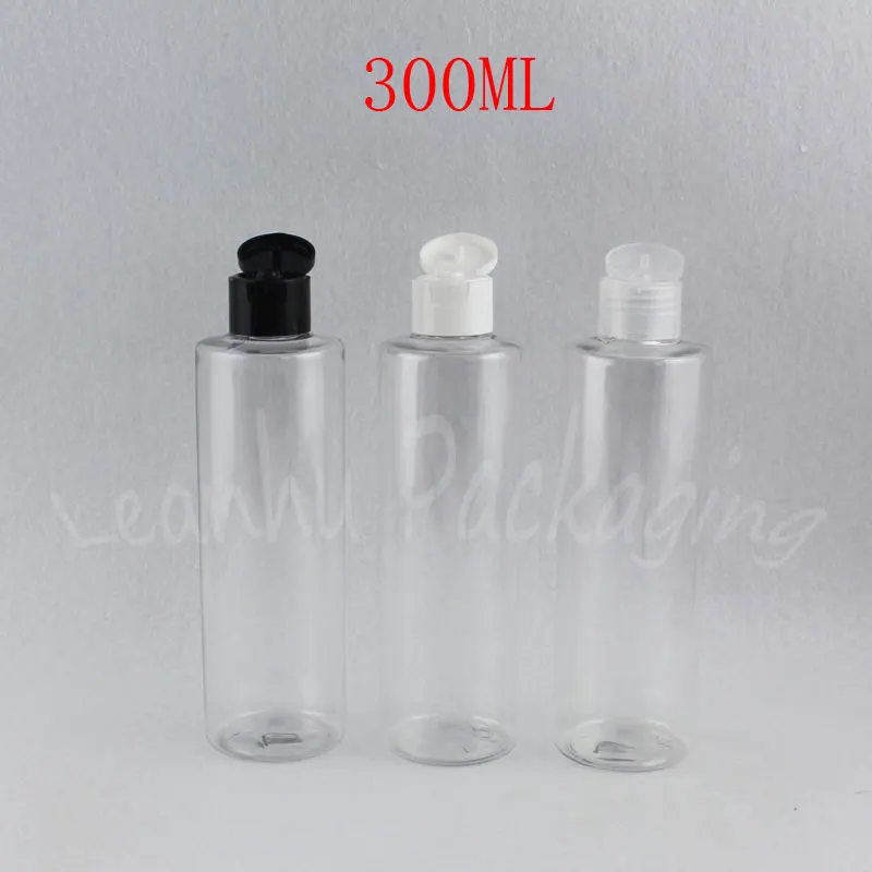 Download 300ML Transparent Plastic Bottle Flip Top Cap , 300CC Shampoo / Shower Gel Packaging Bottle ...