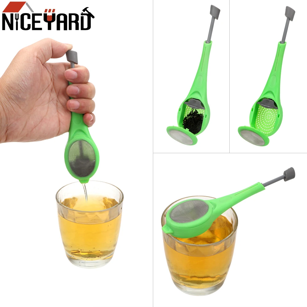 

NICEYARD Reusable Tea bag Tea Infuser Built-in Plunger Plastic Coffee & Tea Strainer Measure Swirl Steep Star Press