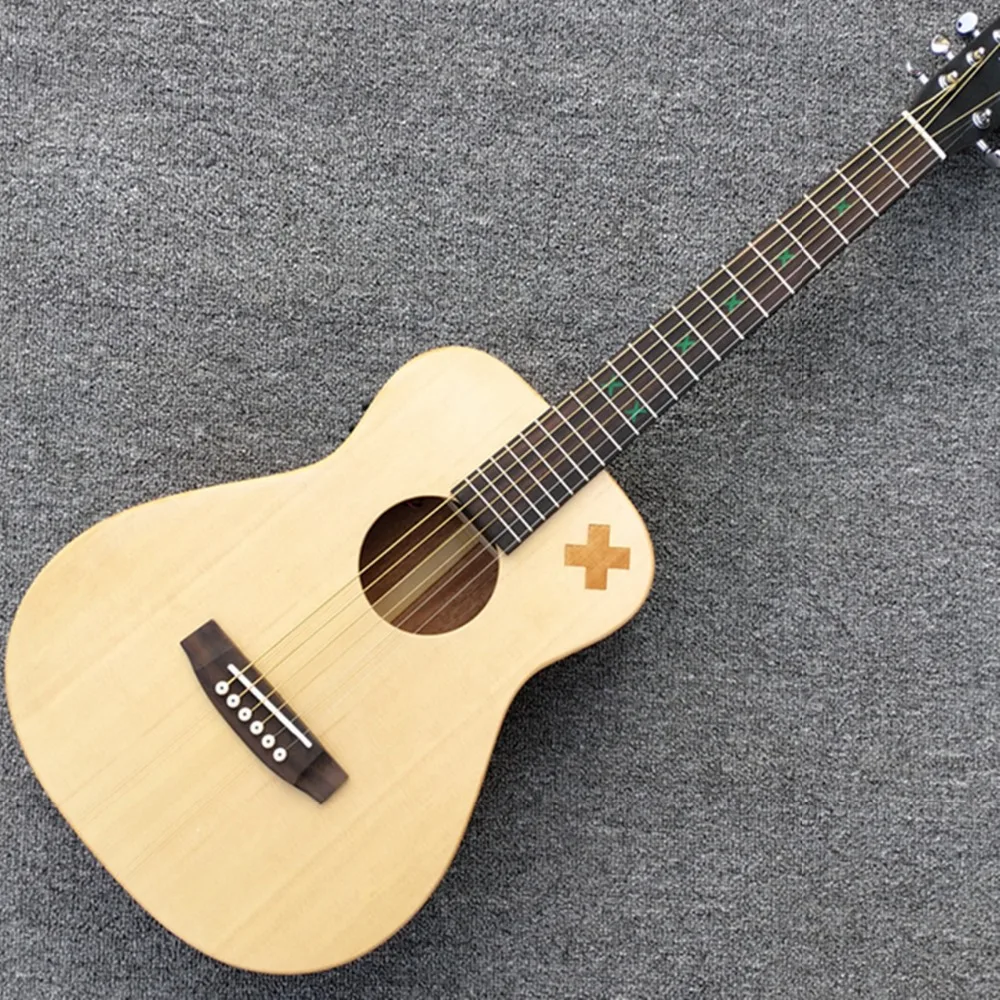 

Top quality log color 34" traveling guitar, Solid spruce top, mahogany back and side baby,acoustic guitar,Free shipping