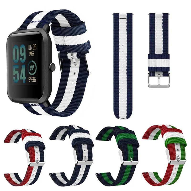 

20MM Woven Nylon Replacement WatchBand Bracelet Strap for Xiaomi Huami Amazfit Bip Correas de reloj
