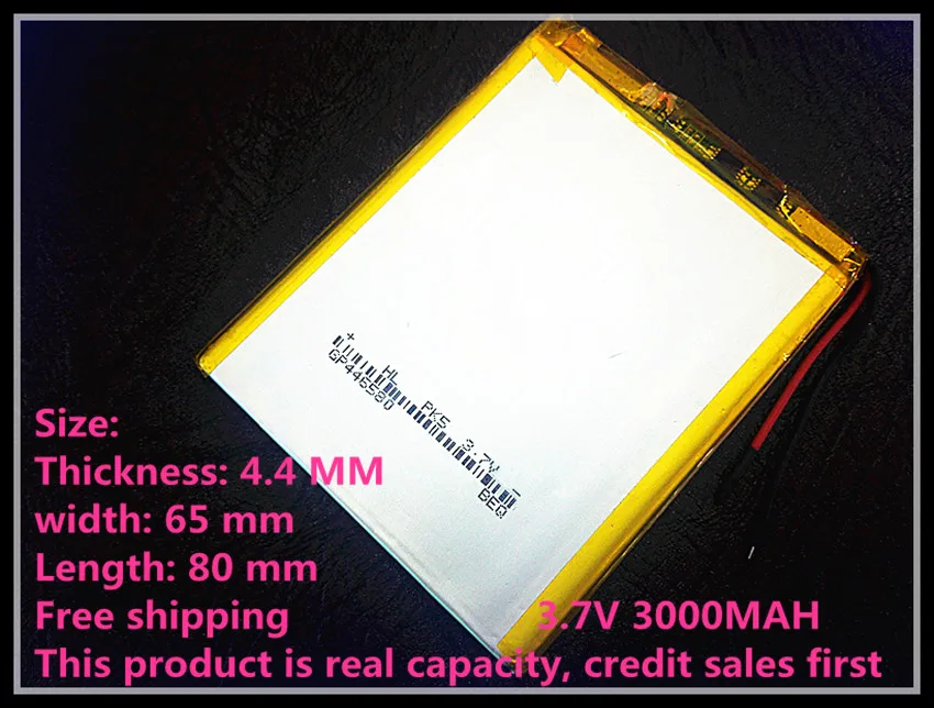 

3.7V 3000mah Lithium LiPo Polymer Rechargeable Battery 446580 For DIY MP4 MP5 Tablet PC E-Book Mobile Power video game