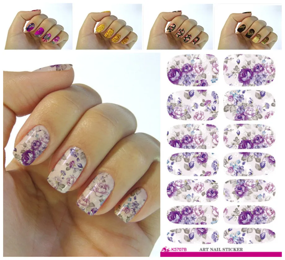 Fashion Nails Art Sticker Colored Bright Crystal Design Nail Sticker