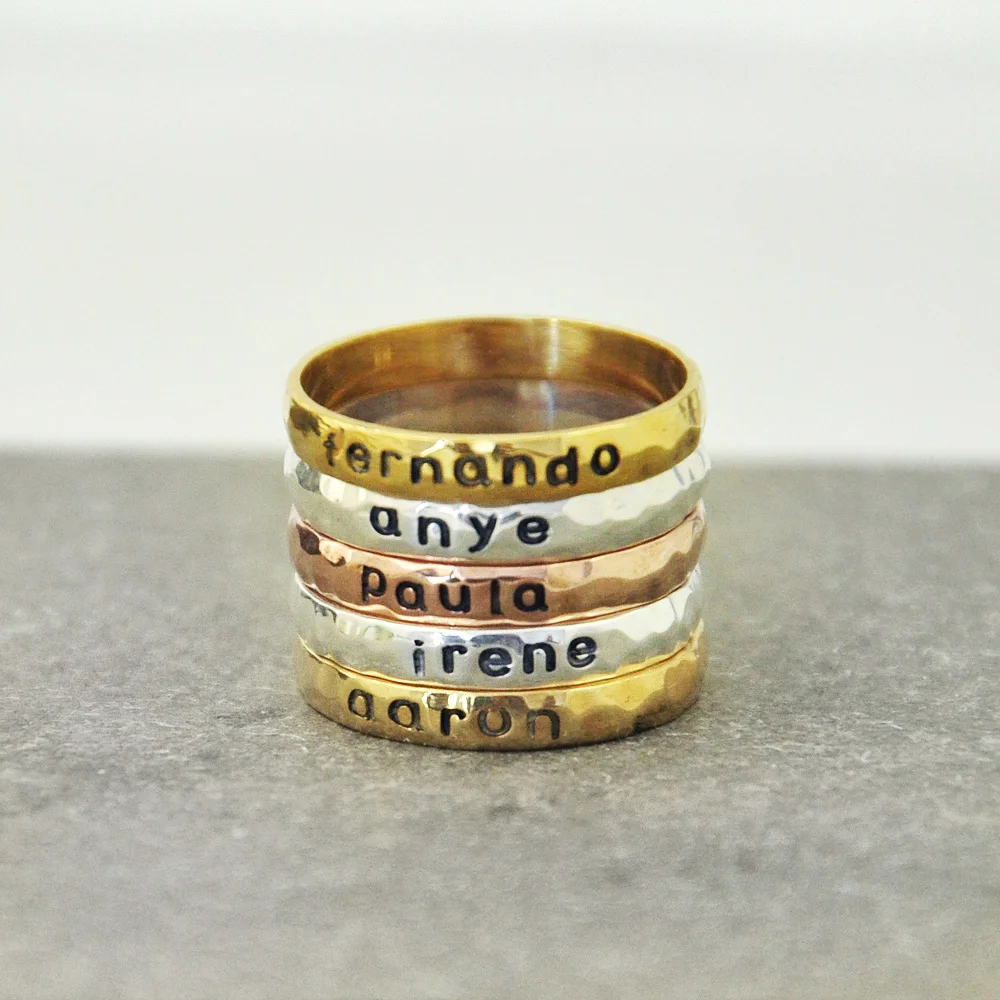 

Personalized Stackable Name Ring , Personalized Stacking Ring, Stackable Ring, Name Ring, Custom Jewelry Gift for Her