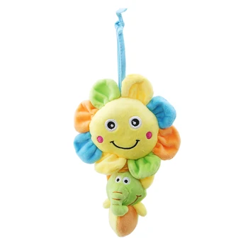 

High Quality Baby Cute Plush Dolls Cartoon Music Plush Pull Bell Rattle Toy Bed Children Hanging Dolls Soft Comfort Toys