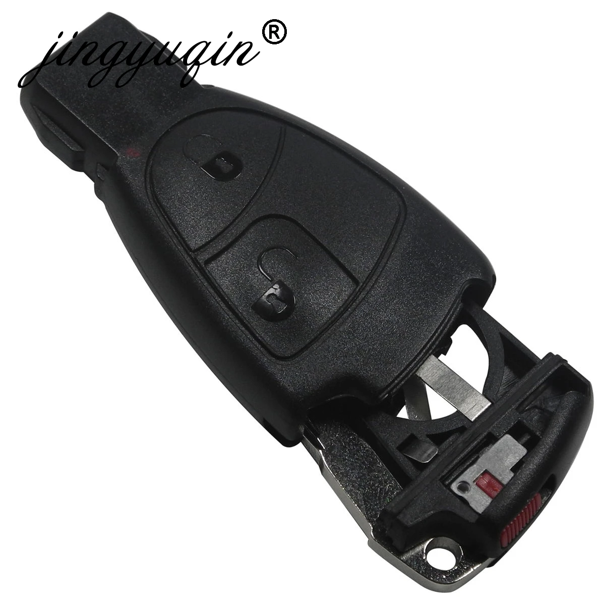 Jingyuqin-Smart-Car-Remote-Key-Case-Fob-Shell-per-Mercedes-Benz-MB-C-E-ML-S.jpg Keyforkess Smart Car Remote Key Case Fob Shell per Mercedes Benz MB C E ML S SL SLK CLK AMG pulsanti 2/3/4 lama morsetto batteria - Jingyuqin Smart Car Remote Key Case Fob Shell per Mercedes Benz MB C E ML S