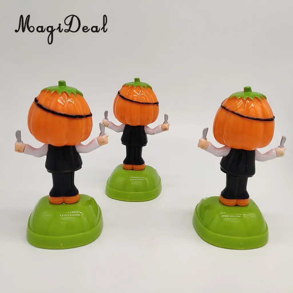 Solar Powered Dancer Toy Bobbing Halloween Pumpkin Car Auto Home Decoration