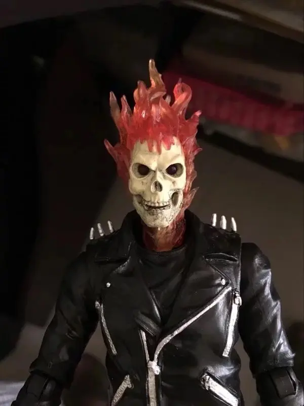 Figura de Ação Modelo dos Desenhos Animados para o Presente do Amigo Marvel Ghost Rider Johnny Blaze Pvc Brinquedos Coleção Boneca Anime 23cm 3 Figuras de ação