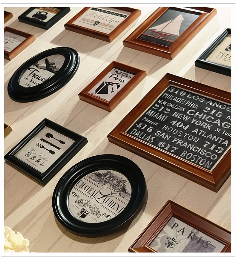 White 16 Pcs Wooden Picture Frame Collage Photo Wall Mediterranean Style 16 Pcs Set Wooden Photo Frame Creative Frames For Picture Collage Vintage