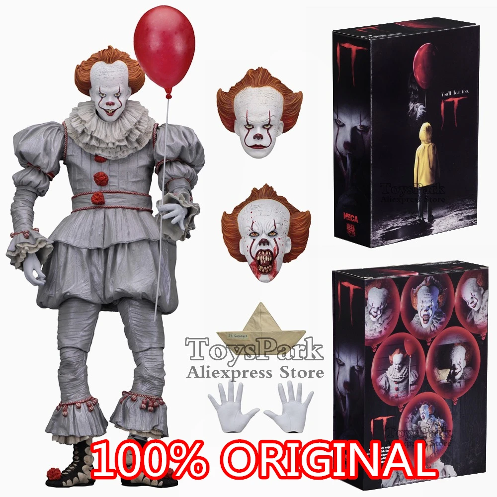 

100% ORIGINAL 2018 NECA 7" Scale IT Ultimate Pennywise 2017 Movie Action Figure Reel Toys Red Balloon Doll Model Collectible NEW