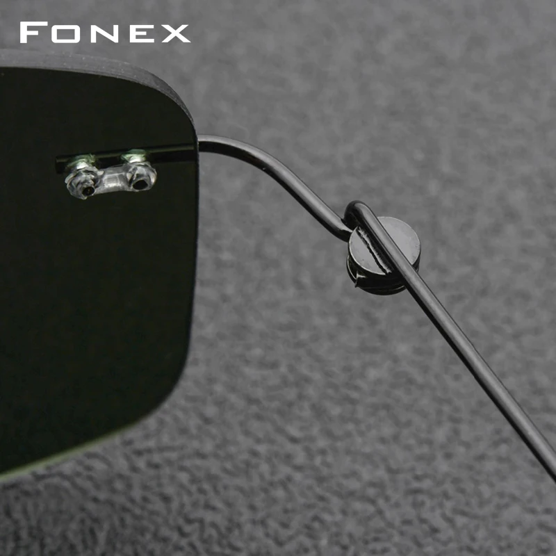 FONEX Очки солнцезащитные унисекс без винтов из титанового сплава 8203|Мужские очки| |