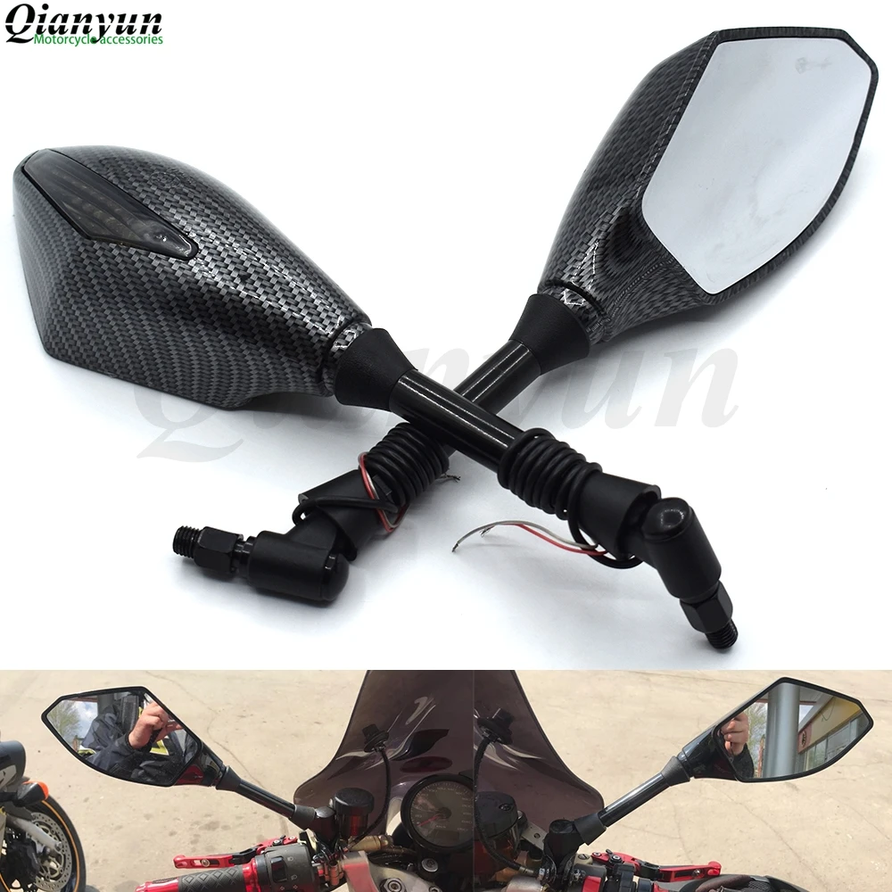 

Universal motorcycle LED turn signal rear view mirror turn signal indicator For Kawasaki Ninja 500R EX500 650R EX650 ER-6F ER-6N