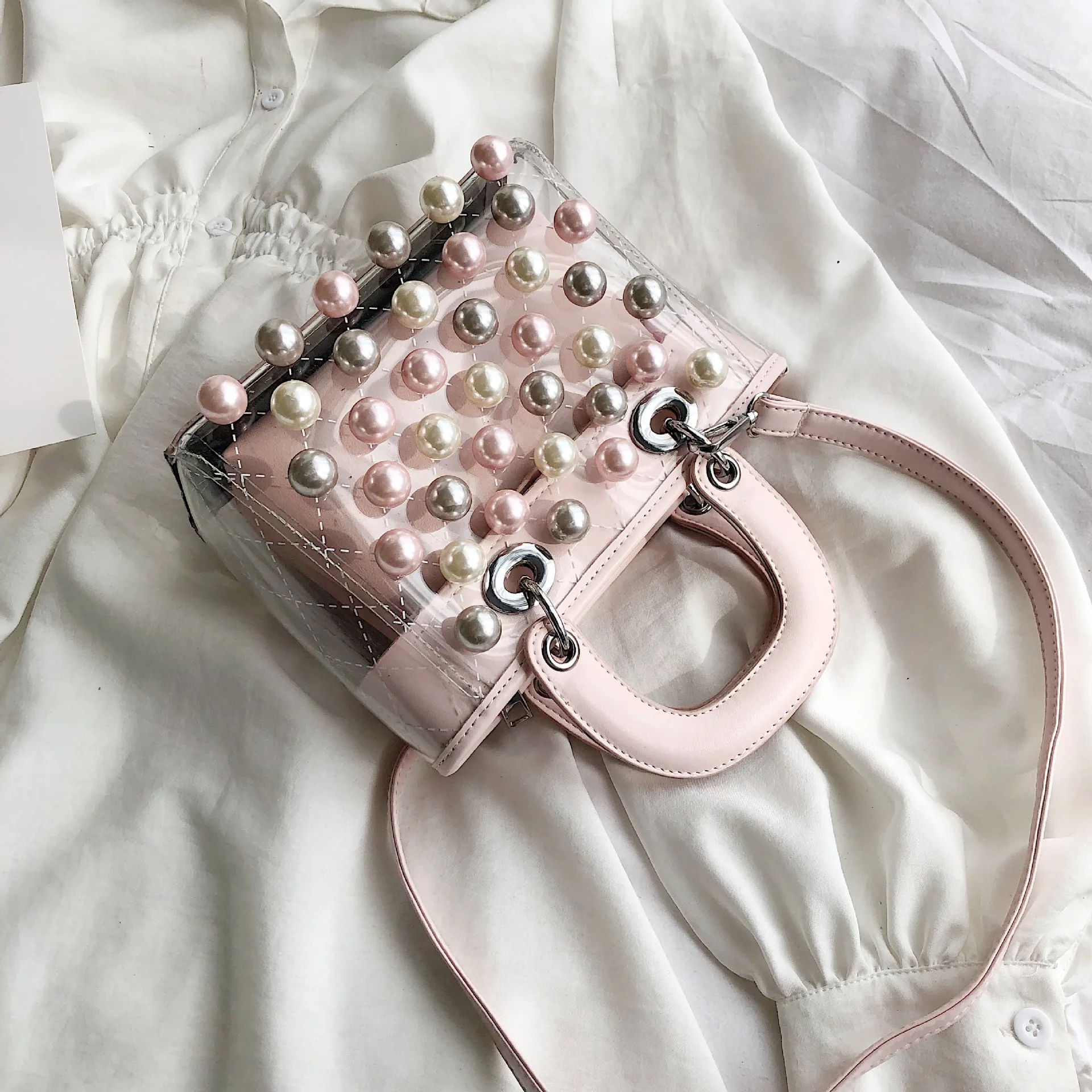 

2019 Women Composite Bags Transparent Handbags Women's Fashion Beach Bags Summer Shoulder Bags Casual Handbags