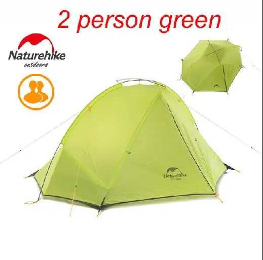 Naturehike 20D нейлон Taga Открытый Кемпинг Палатка Сверхлегкий одна спальня один человек только 1 кг два человека 1,2 кг водонепроницаемый barraca tenda NH - Цвет: double green