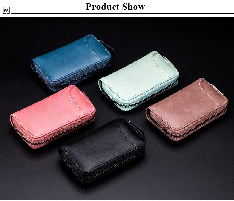 Lomelobo Split Leather Unisex Key Wallets Women KeyRing keychain Coin Purse Men Card Holder Organizer Multifunction Car Key Case HCL940 Details (10)