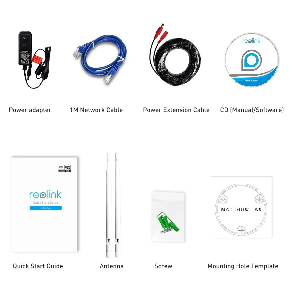 Reolink RLC 411WS 4MP 1440 P Безопасности Ip камера 4X Оптический Зум WI FI Встроенный 16 ГБ SD Карты