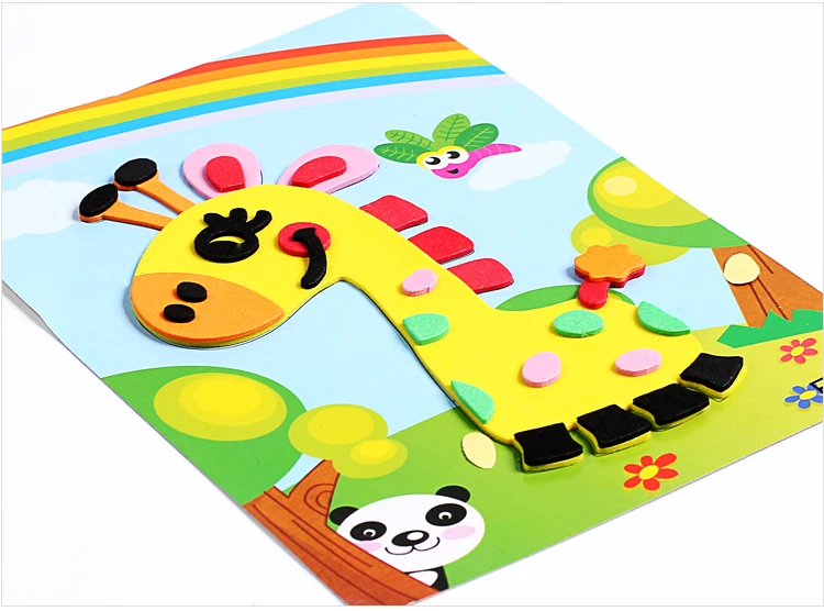 8 дизайнов/лот 3D EVA пена стикер DIY мультфильм животных головоломка для детей Дети мульти-узоры стильные игрушки для детей подарок WYQ